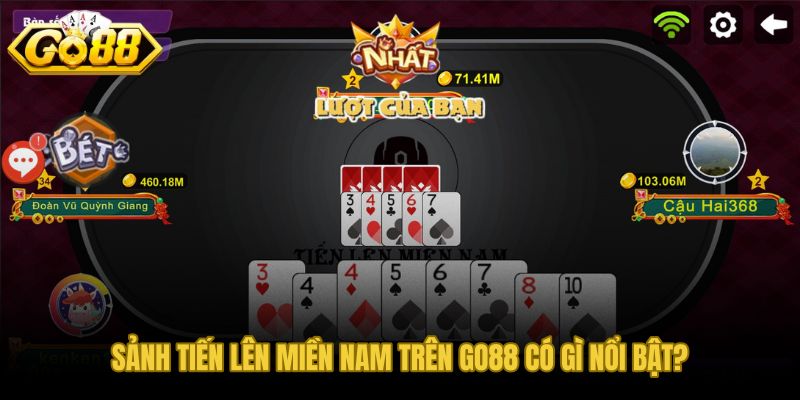 Tiến lên miền Nam GO88 ghép bàn nhanh giao diện rõ ràng