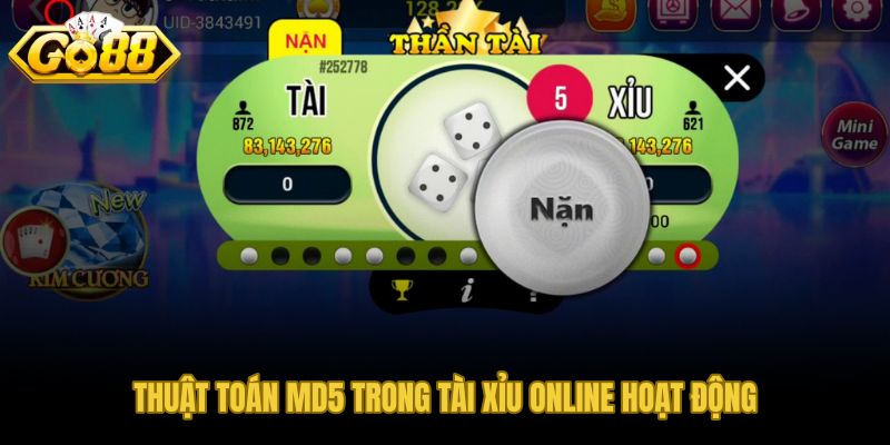 Thuật toán tài xỉu MD5 chốt dấu kiểm trước ván bằng random seed 32 ký tự
